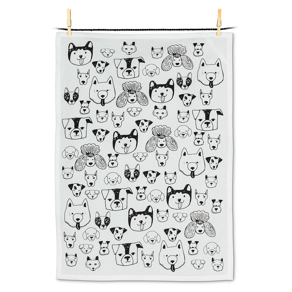 Dog Faces Tea Towel
