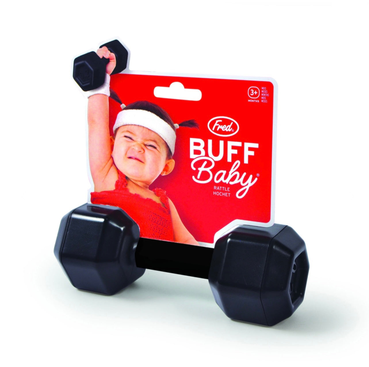 Fred & Friends Buff Baby Dumbbell Rattle