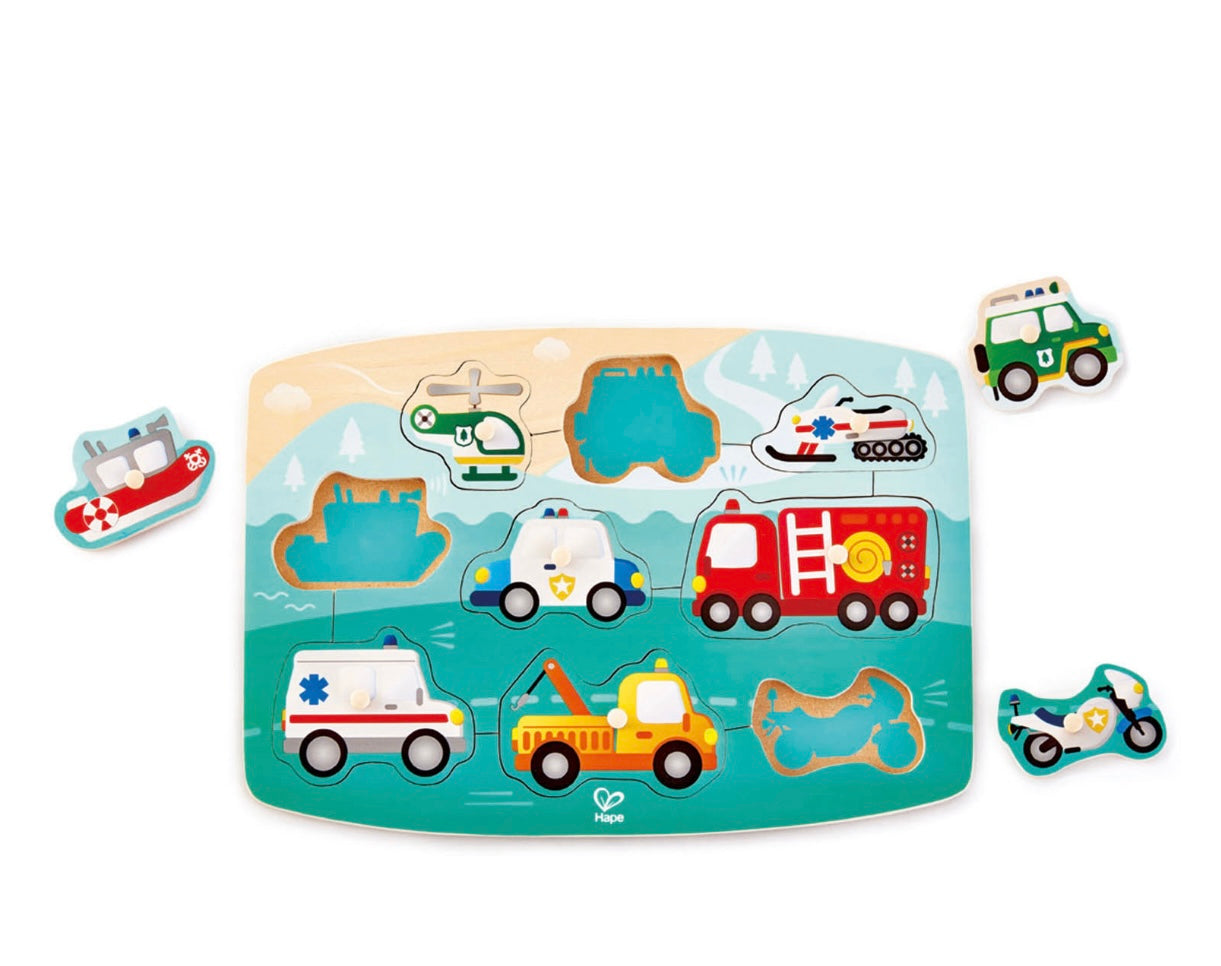 Hape Emergency Vehicles Peg Puzzle