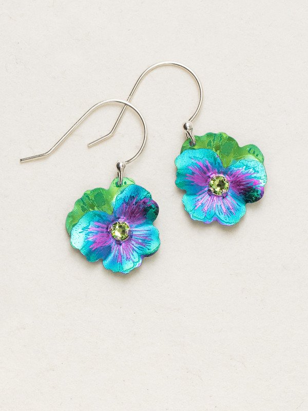 Holly Yashi Garden Pansy Drop Earrings