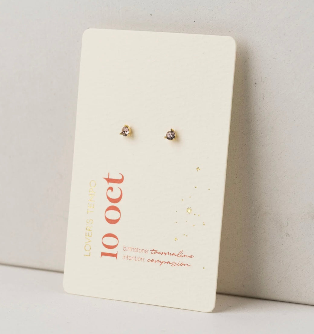 Lover’s Tempo Kaleidoscope Birthstone Gold Stud Earrings
