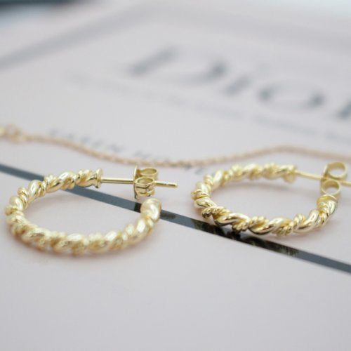 Gold Vermeil Rope Twist Hoops