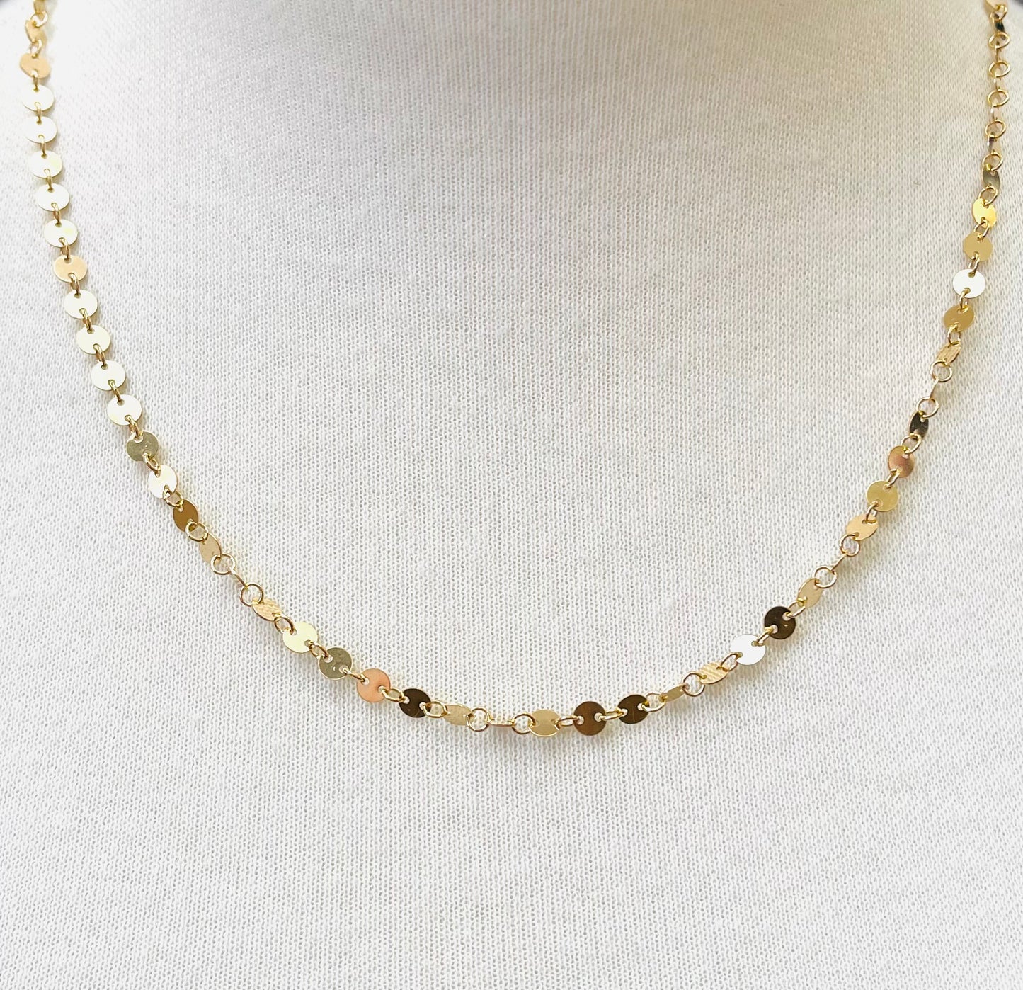 Gold Mini Disc Necklace