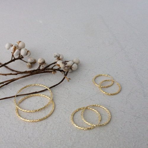 Gold Vermeil Diamond Cut Hoops