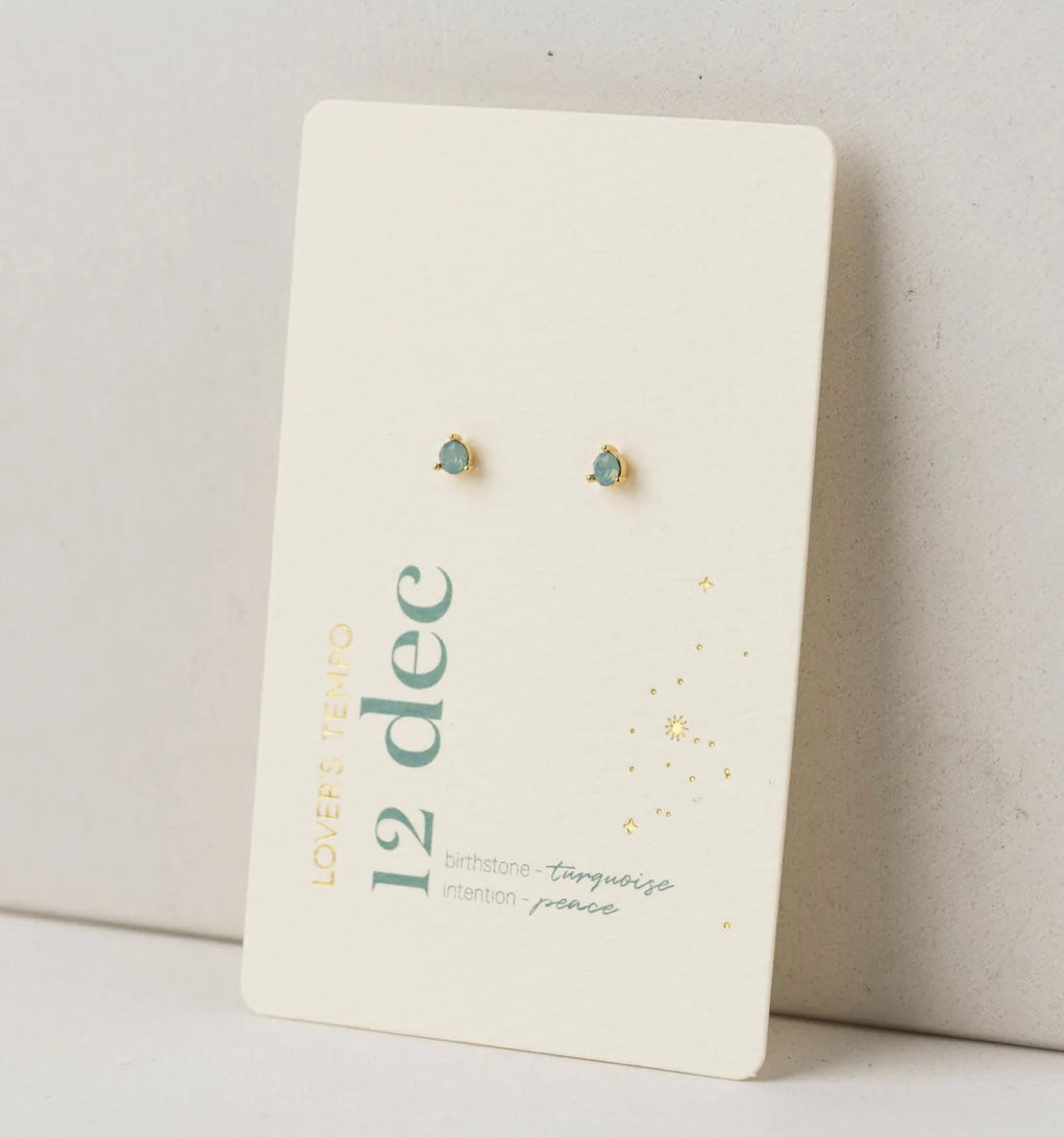 Lover’s Tempo Kaleidoscope Birthstone Gold Stud Earrings
