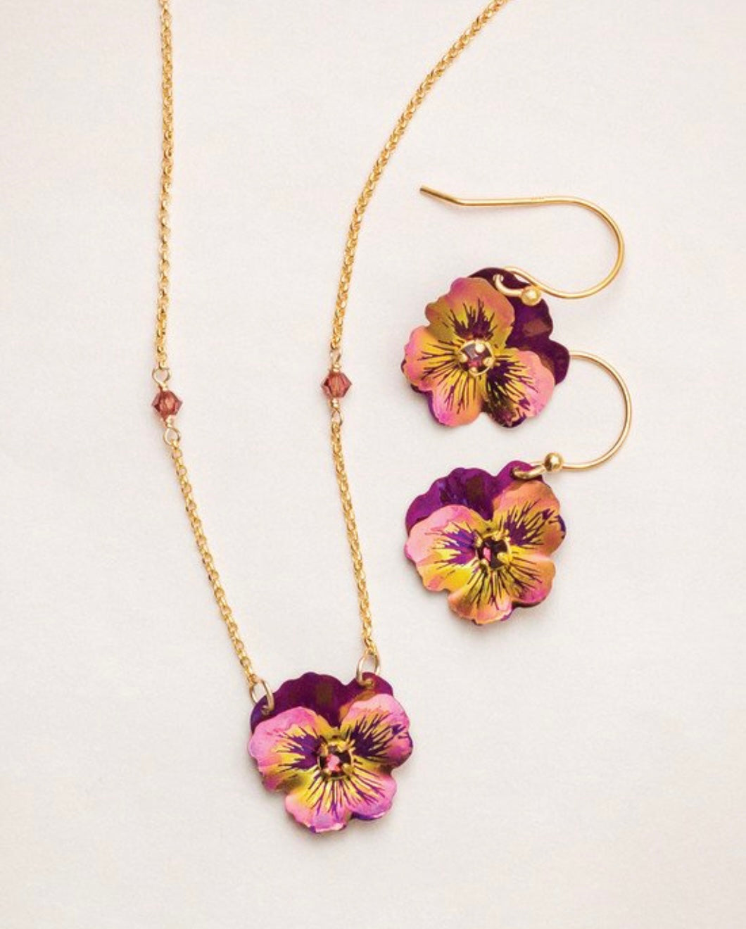 Holly Yashi Garden Pansy Pendant Necklace