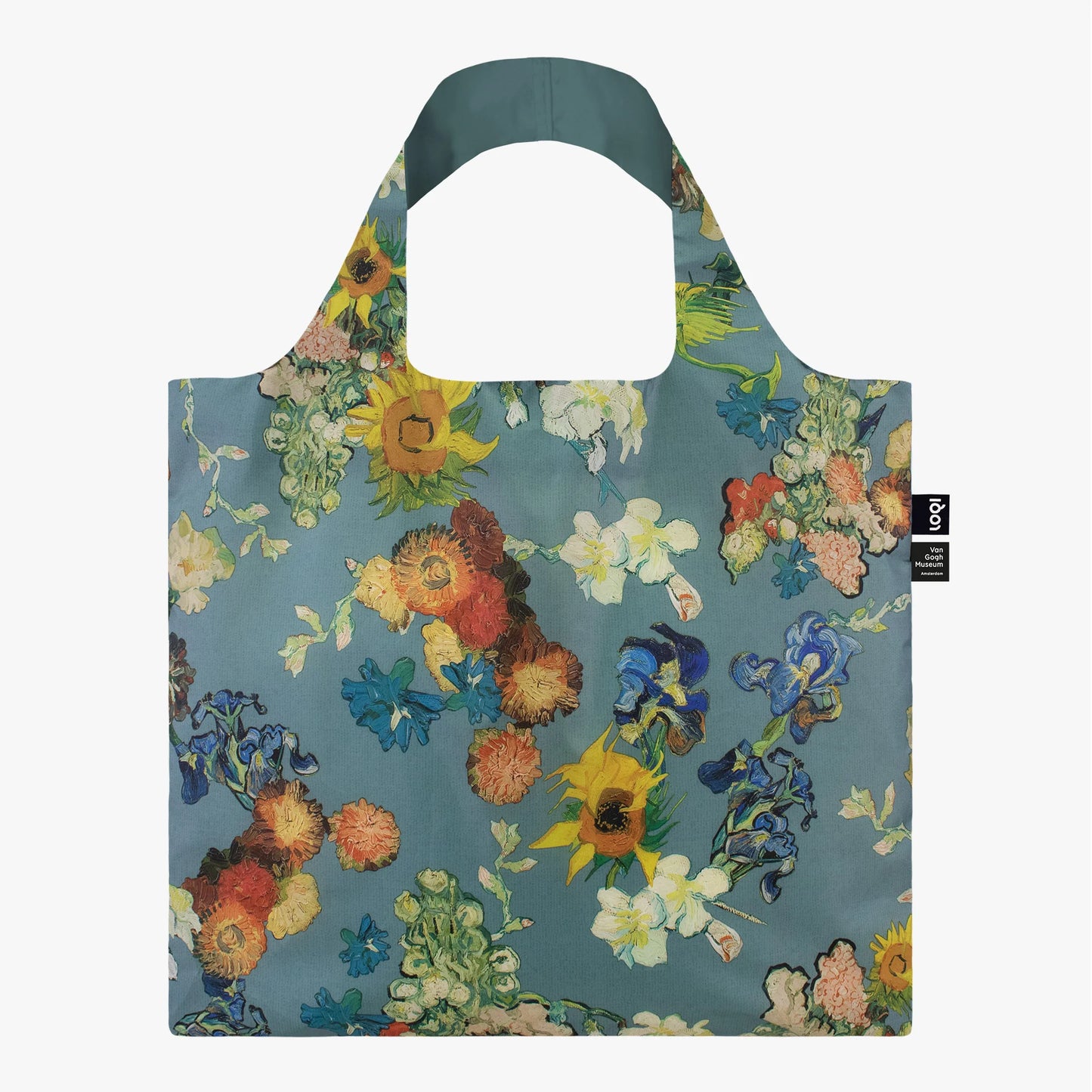 LOQI Van Gogh Flower Pattern Blue Recycled Bag