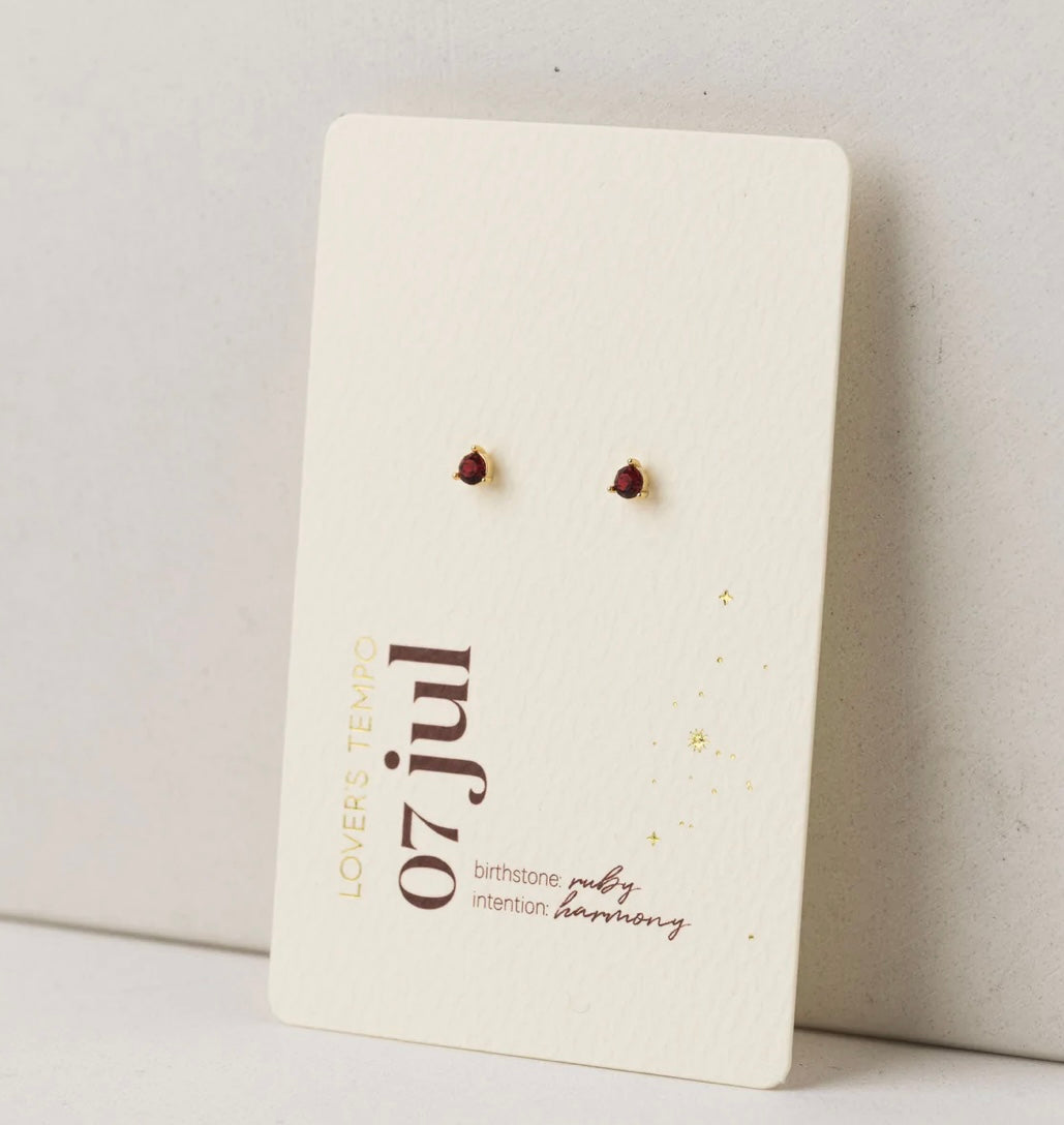 Lover’s Tempo Kaleidoscope Birthstone Gold Stud Earrings