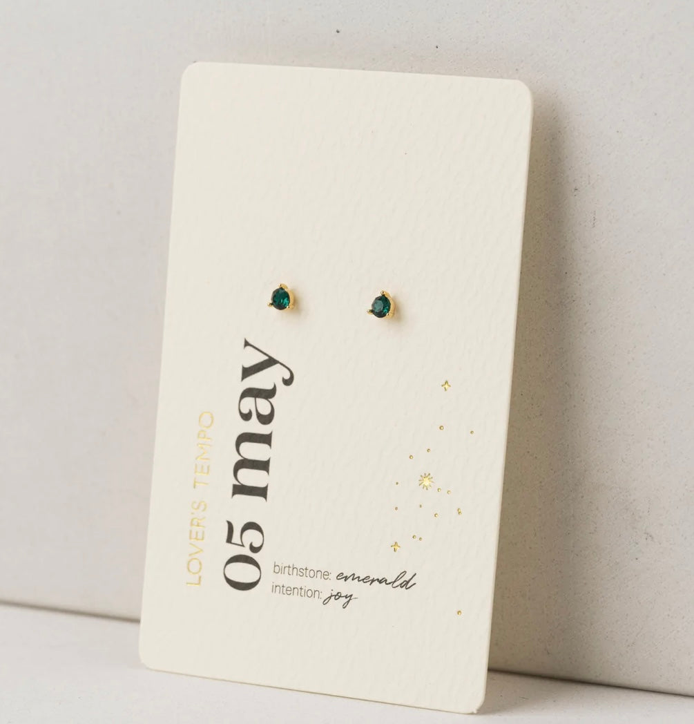 Lover’s Tempo Kaleidoscope Birthstone Gold Stud Earrings