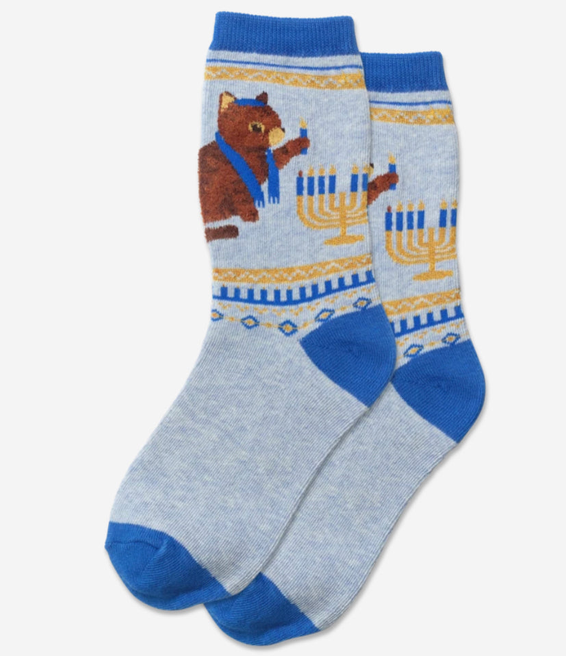 Kids Cat Hanukkah Socks