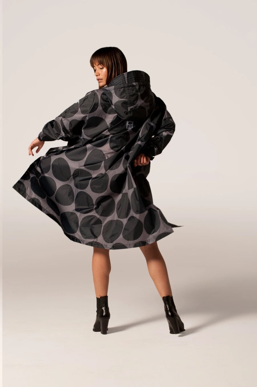 Rainkiss Black Polka Rain Poncho