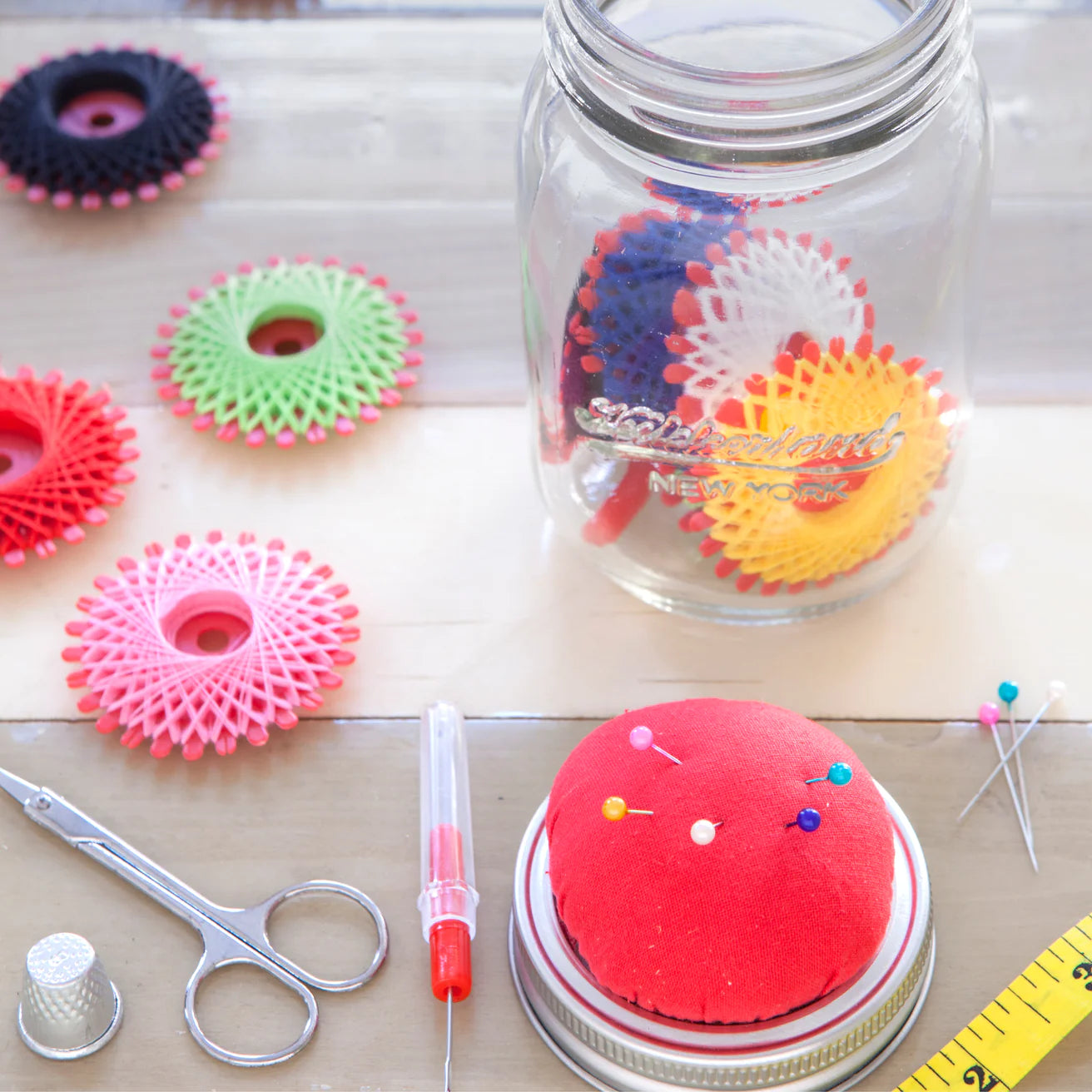 Kikkerland Mason Jar Sewing Kit