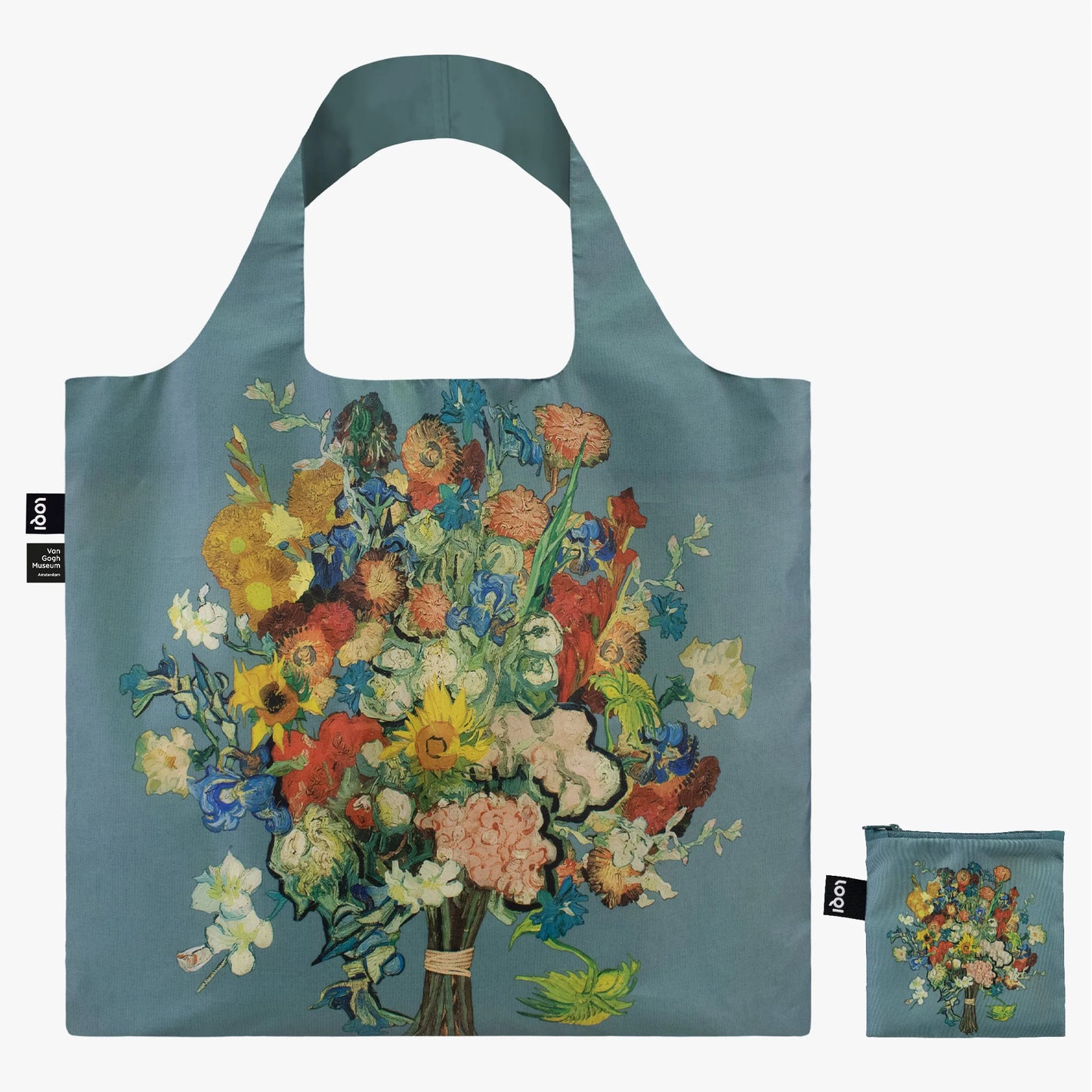 LOQI Van Gogh Flower Pattern Blue Recycled Bag