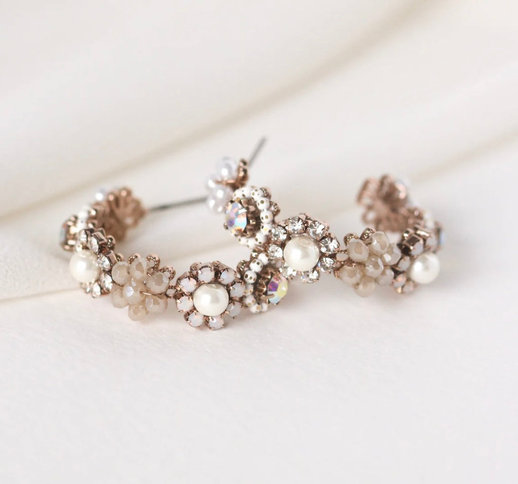 Lover’s Tempo Bloom Crystal Hoop Earrings