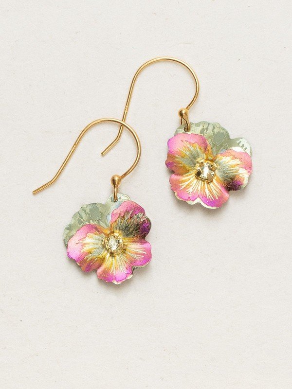 Holly Yashi Garden Pansy Drop Earrings