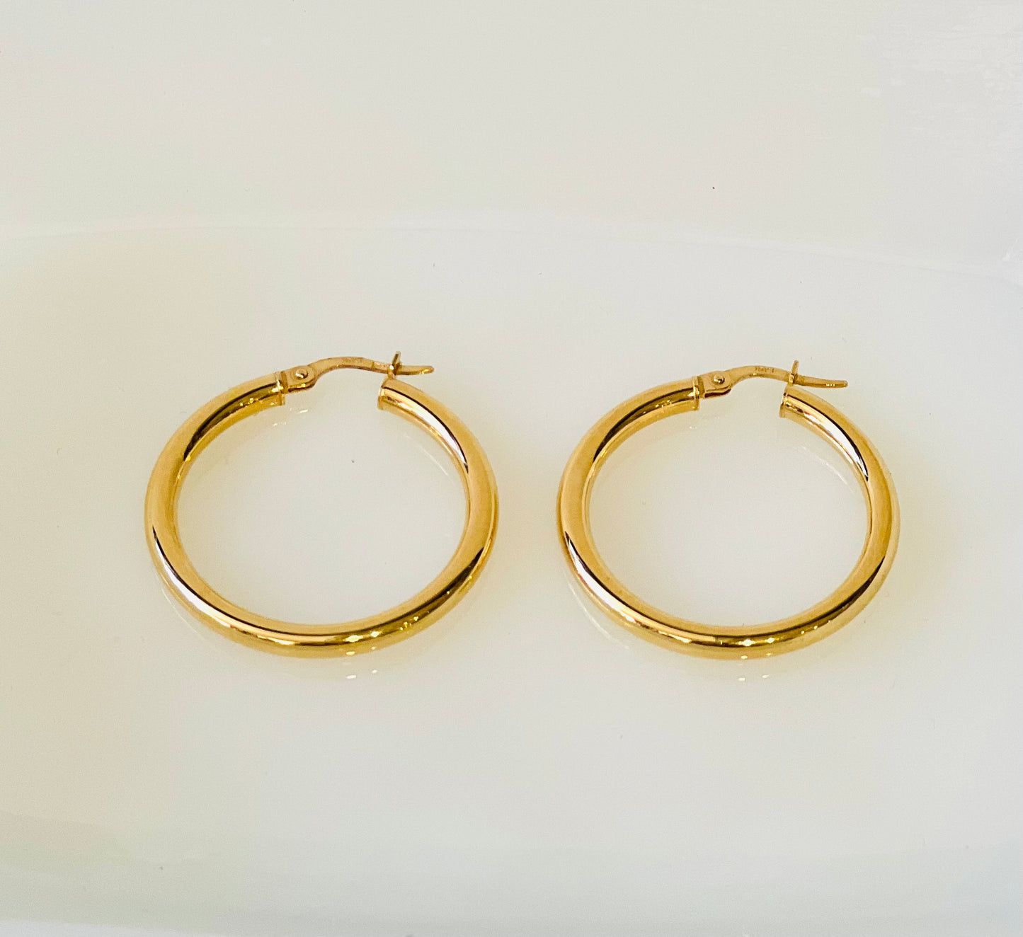 10k Solid Gold Tube Hoops