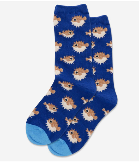 Hot Sox Kids Puffer Fish Sock (8-9.5 yrs)