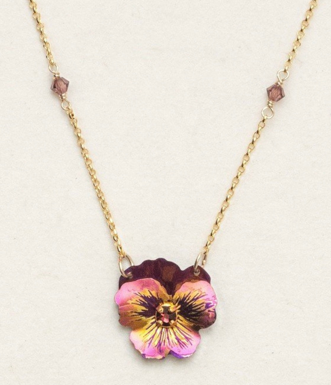 Holly Yashi Garden Pansy Pendant Necklace