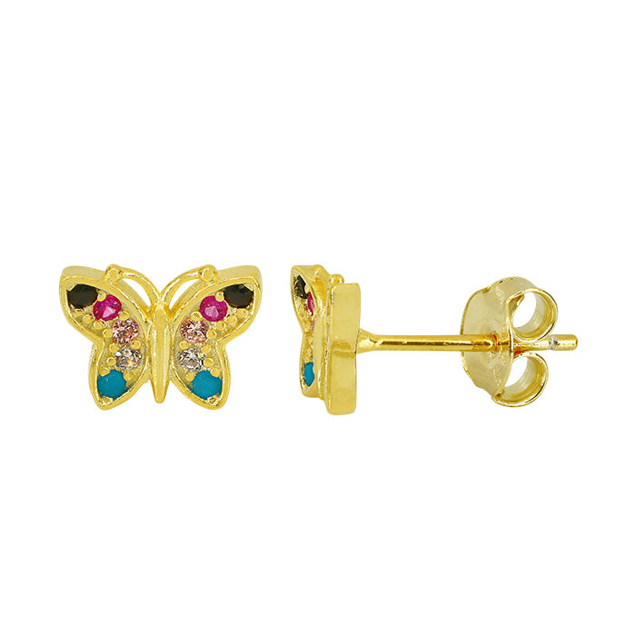 Butterfly Cubic Zirconia Stud Earrings