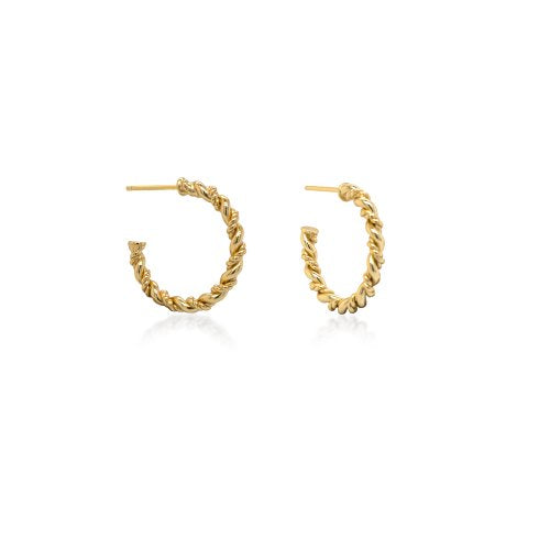 Gold Vermeil Rope Twist Hoops