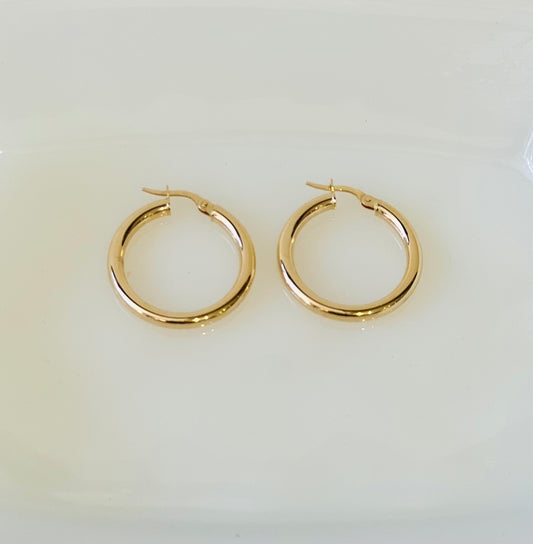 10k Solid Gold Tube Hoops
