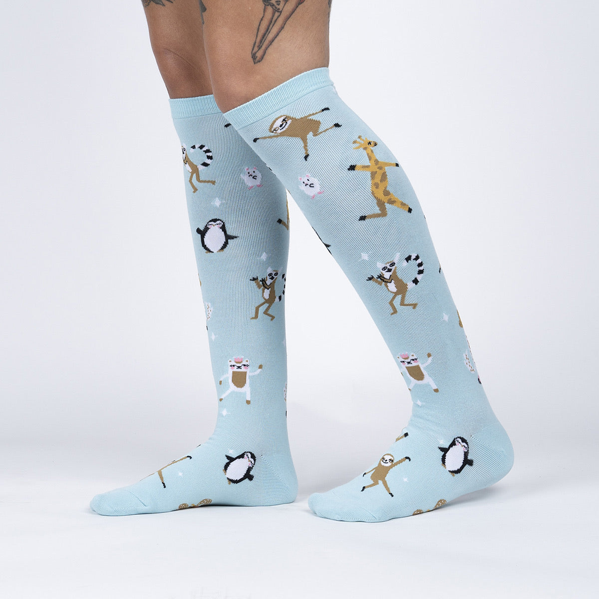 Sock it to me Womens Knee High Socks Dancing Deer