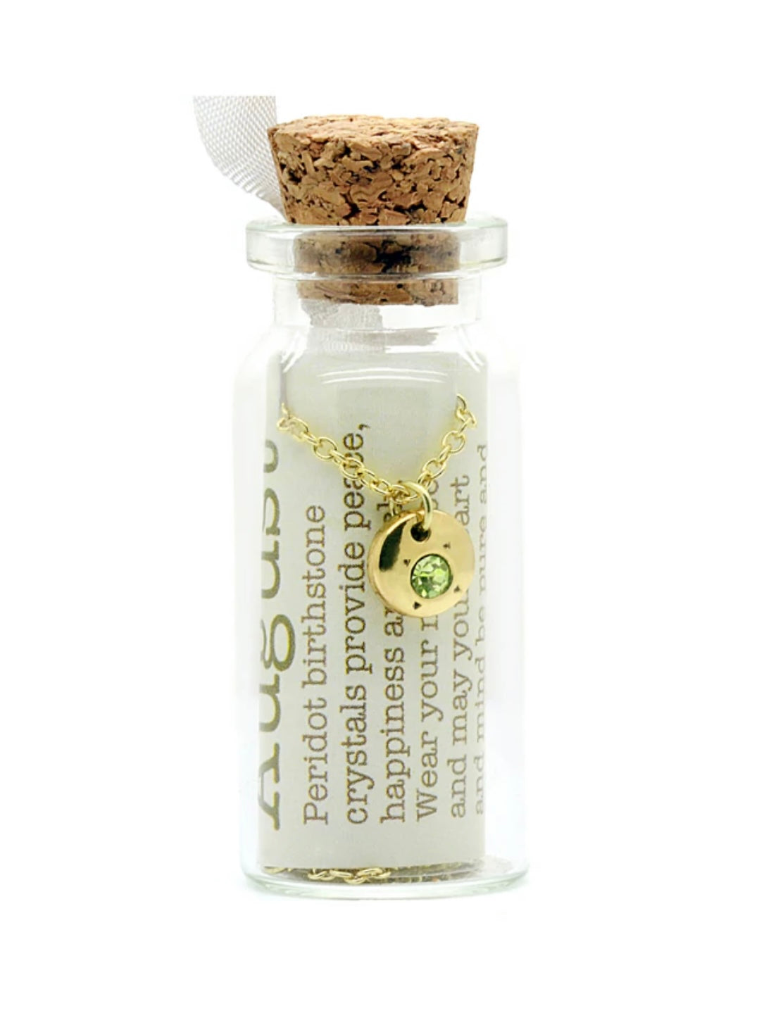 Lucky Feather Bottled Birthstone Necklace