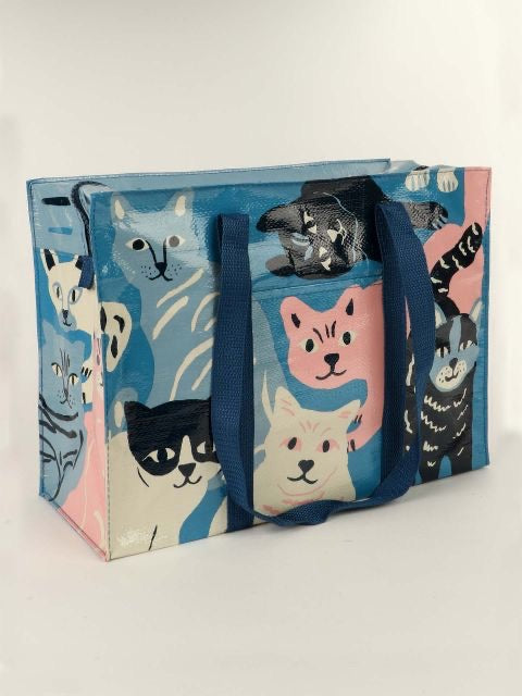 Blue Q Shoulder Tote Happy Cats