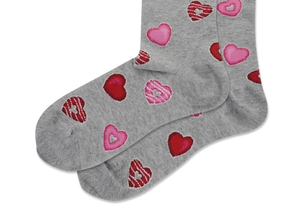 Hot Sox Kids Hearts Crew Sock (8-9.5yrs)