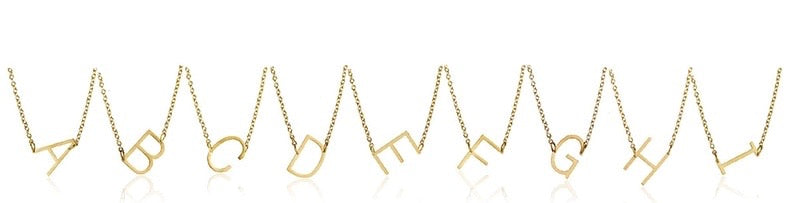 jj+rr Asymmetrical Initial Necklace