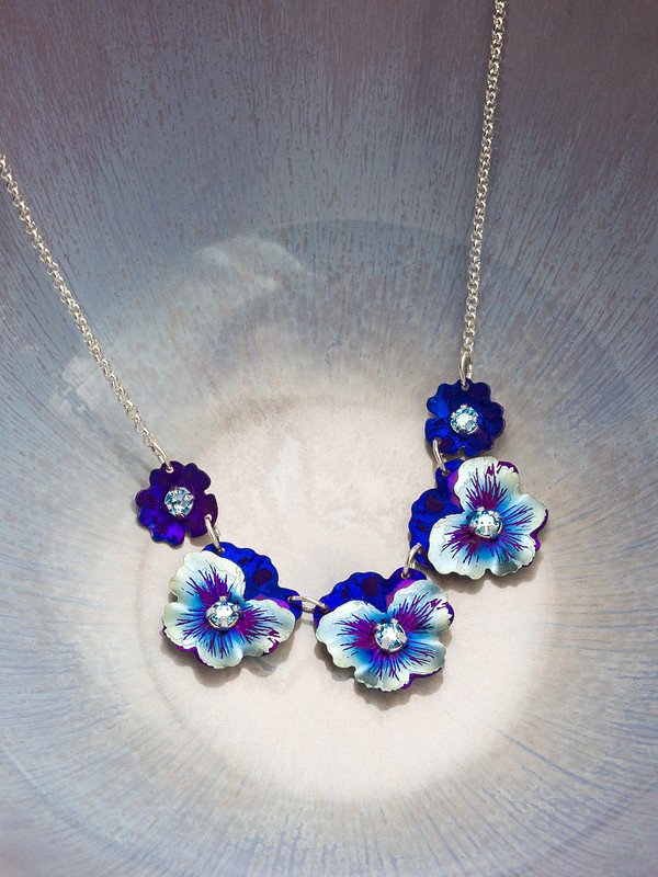 Holly Yashi Garden Pansy Classic Necklace