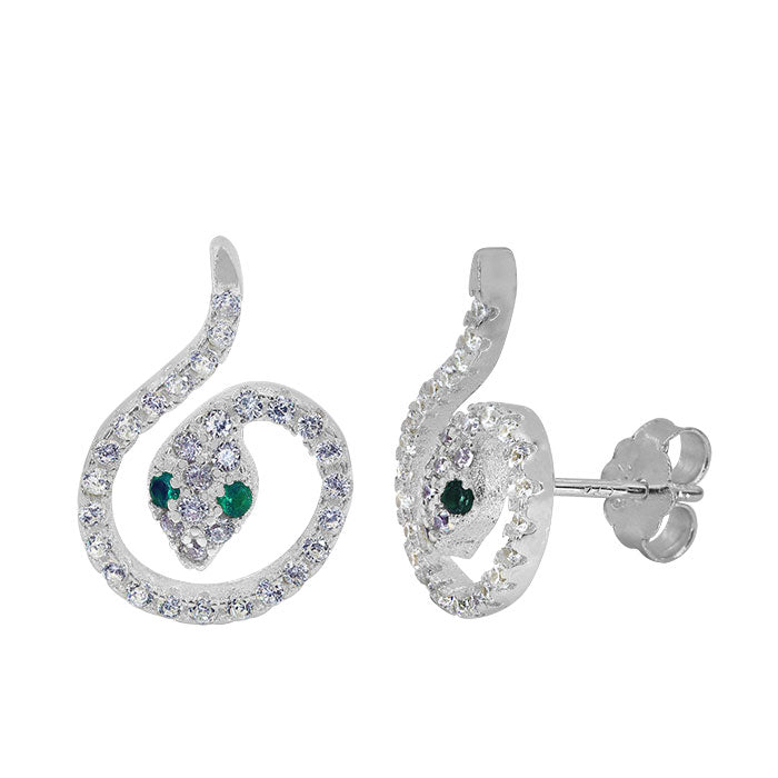 Snake Cubic Zirconia Stud Earrings