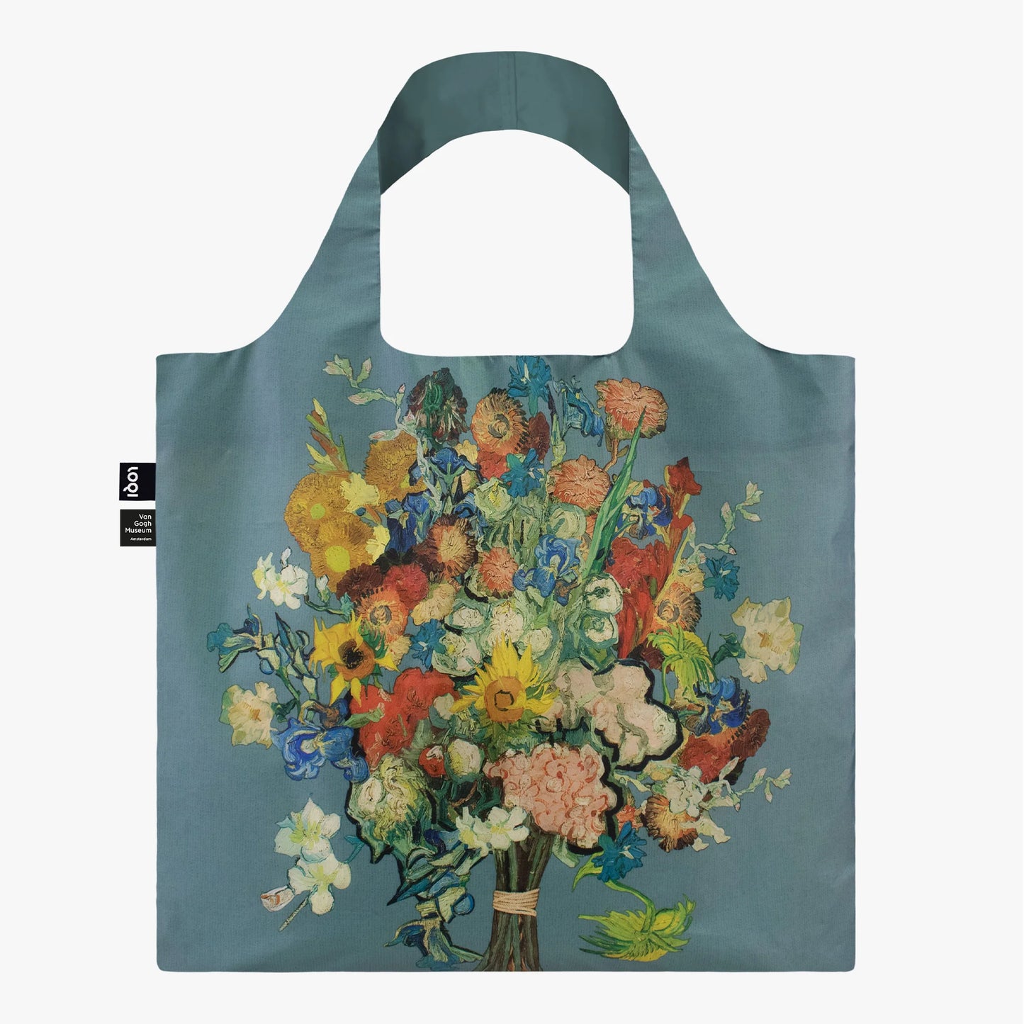 LOQI Van Gogh Flower Pattern Blue Recycled Bag