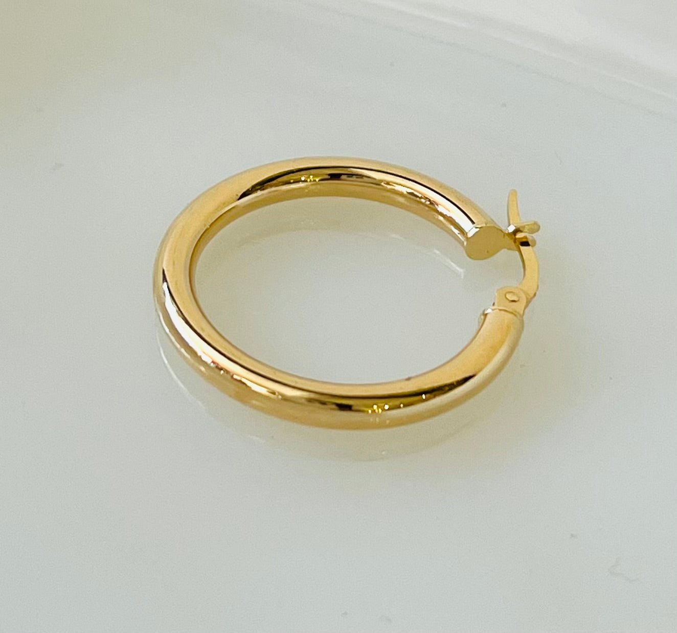 10k Solid Gold Tube Hoops