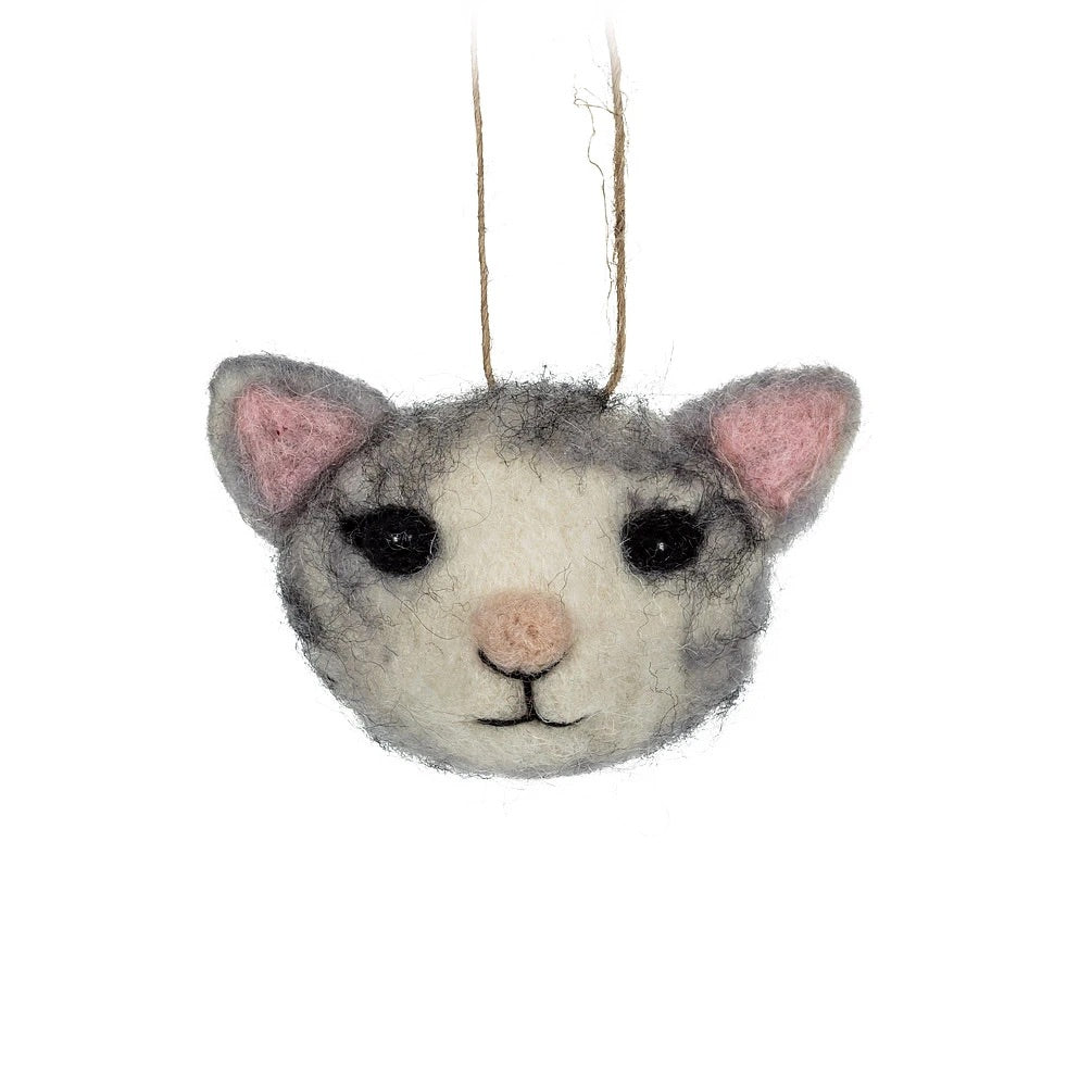 Cat Head Felt Ornament