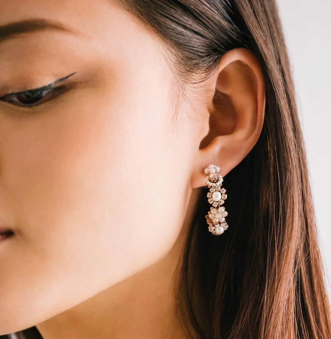 Lover’s Tempo Bloom Crystal Hoop Earrings