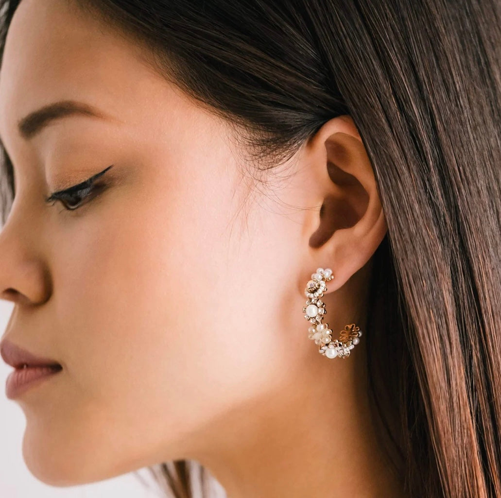 Lover’s Tempo Bloom Crystal Hoop Earrings