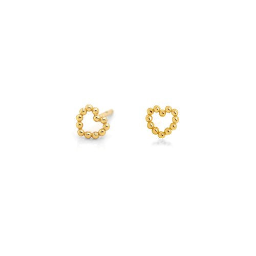 Gold Vermeil Dotted Heart Studs