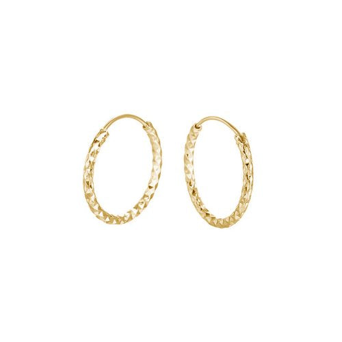 Gold Vermeil Diamond Cut Hoops