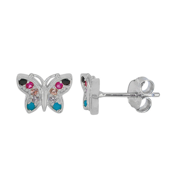 Butterfly Cubic Zirconia Stud Earrings