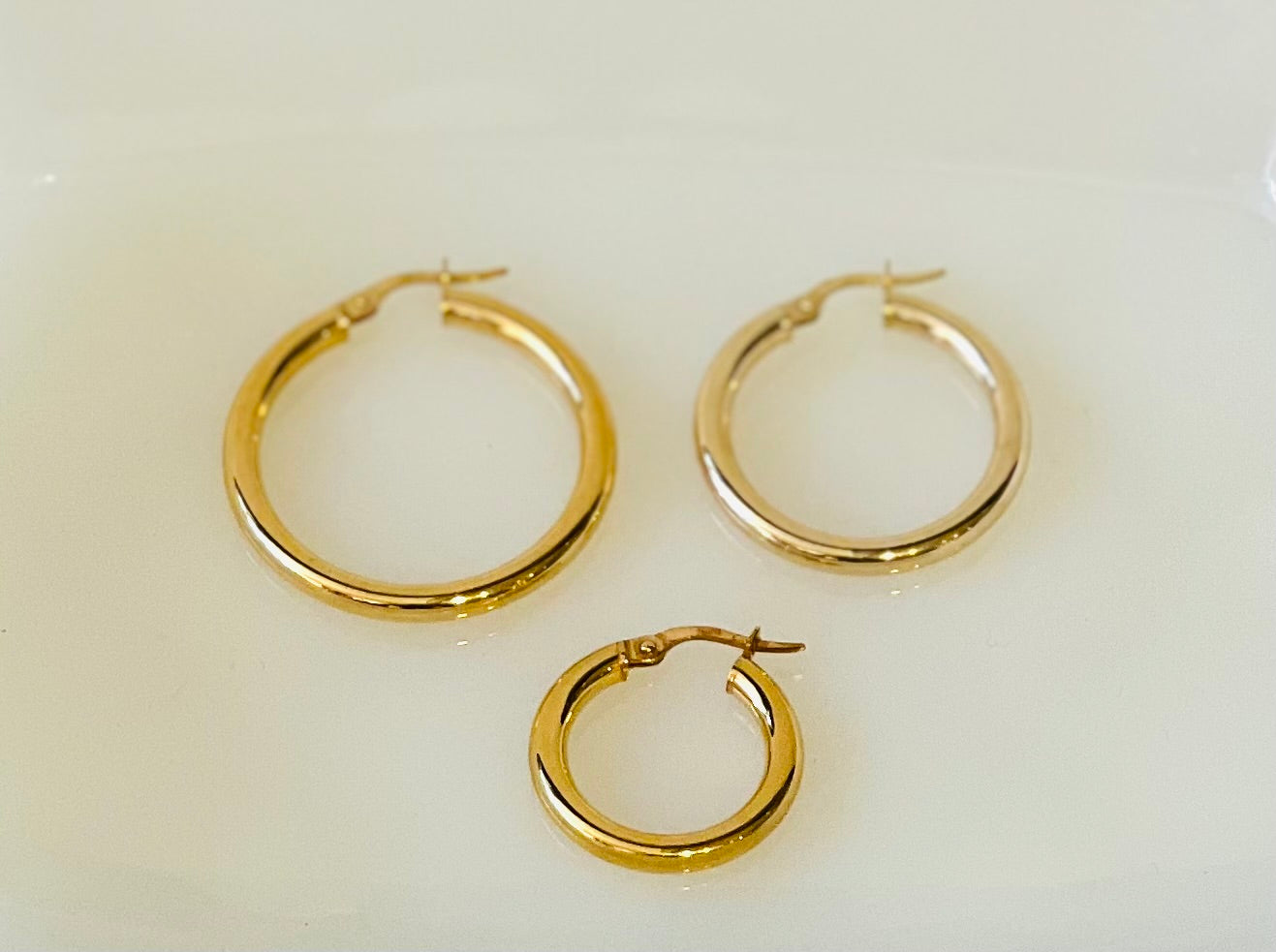 10k Solid Gold Tube Hoops