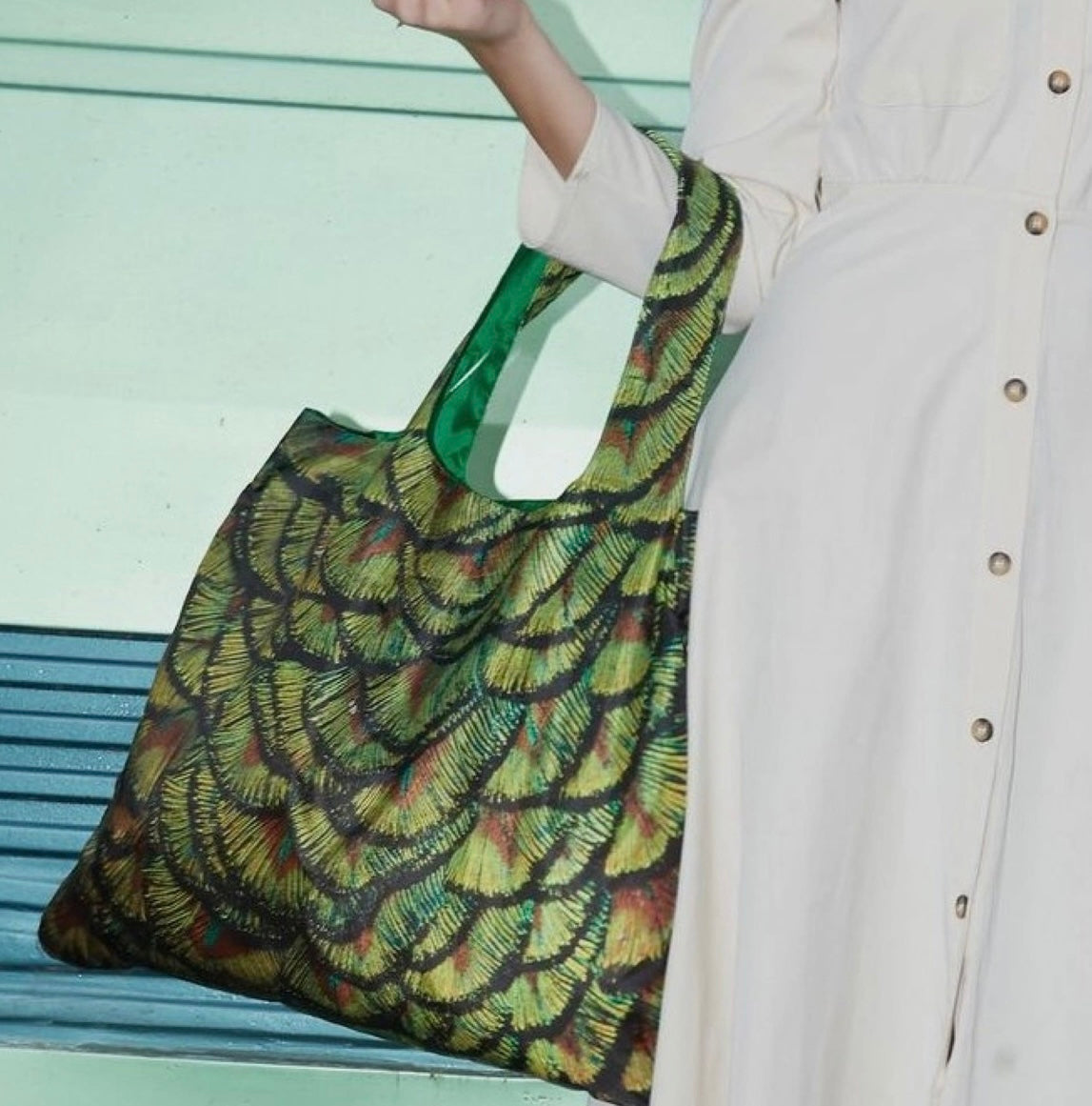 LOQI National Geographic Tote Bag Indian Peafowl