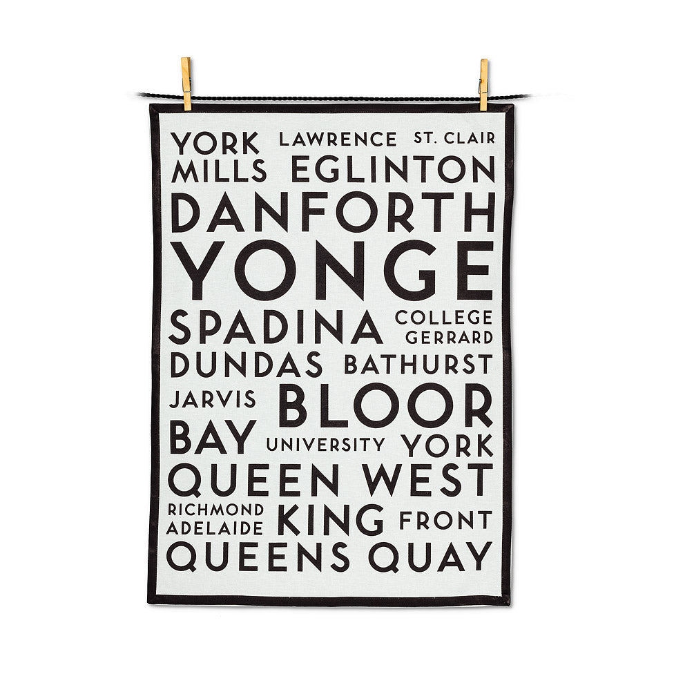 Toronto Streets Tea Towel
