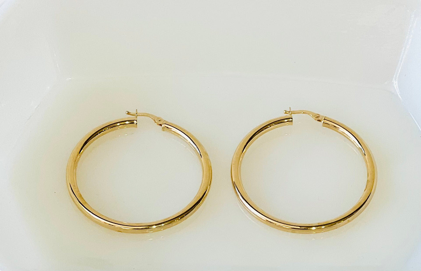 10k Solid Gold Tube Hoops