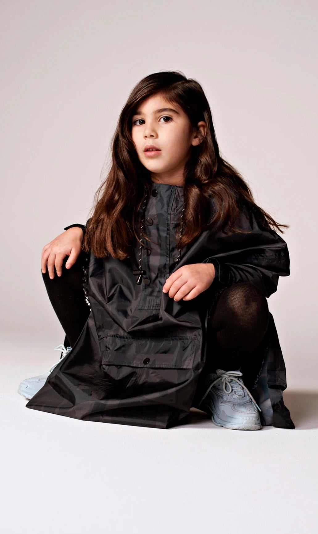 Rainkiss Back to Black Kids Rain Poncho