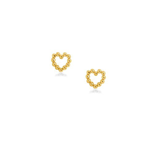 Gold Vermeil Dotted Heart Studs