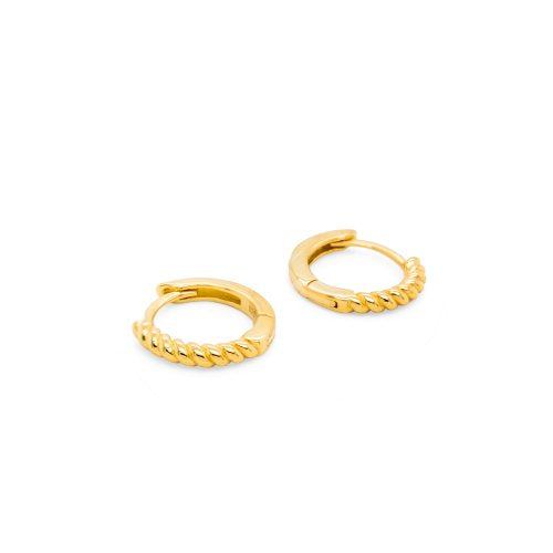 Gold Vermeil Demi Croissant Twist Huggie