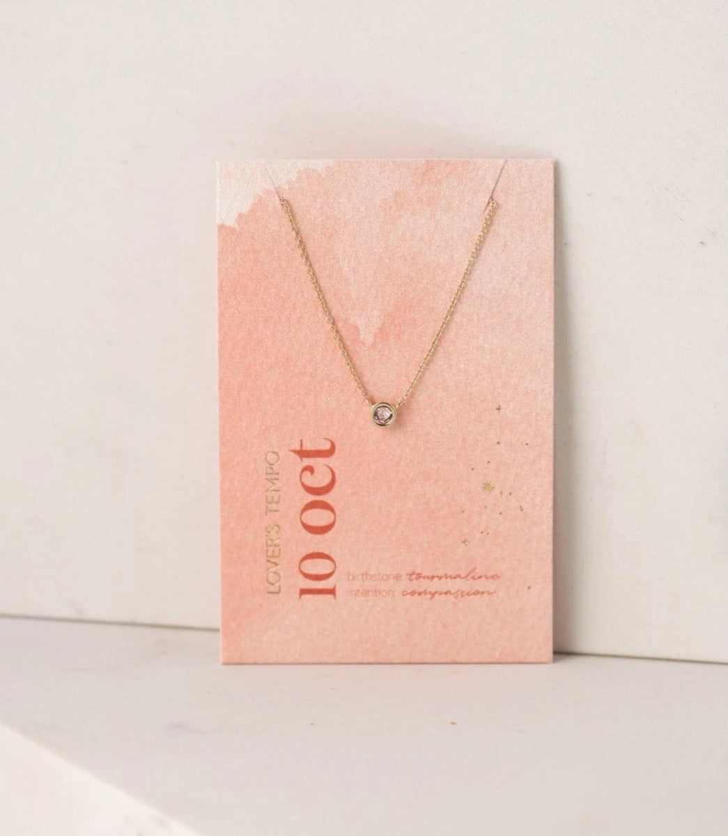 Lover’s Tempo Kaleidoscope Birthstone Gold Necklace
