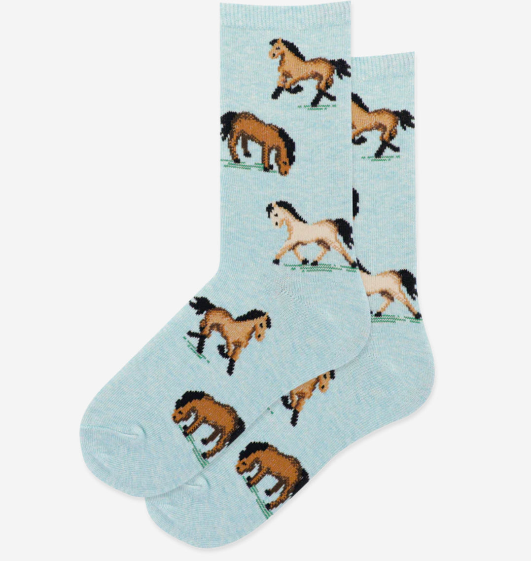 Hot Sox Kids Horses Crew Sock (4-7 yrs)