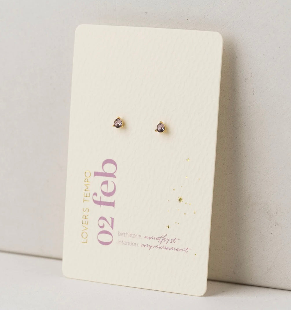 Lover’s Tempo Kaleidoscope Birthstone Gold Stud Earrings